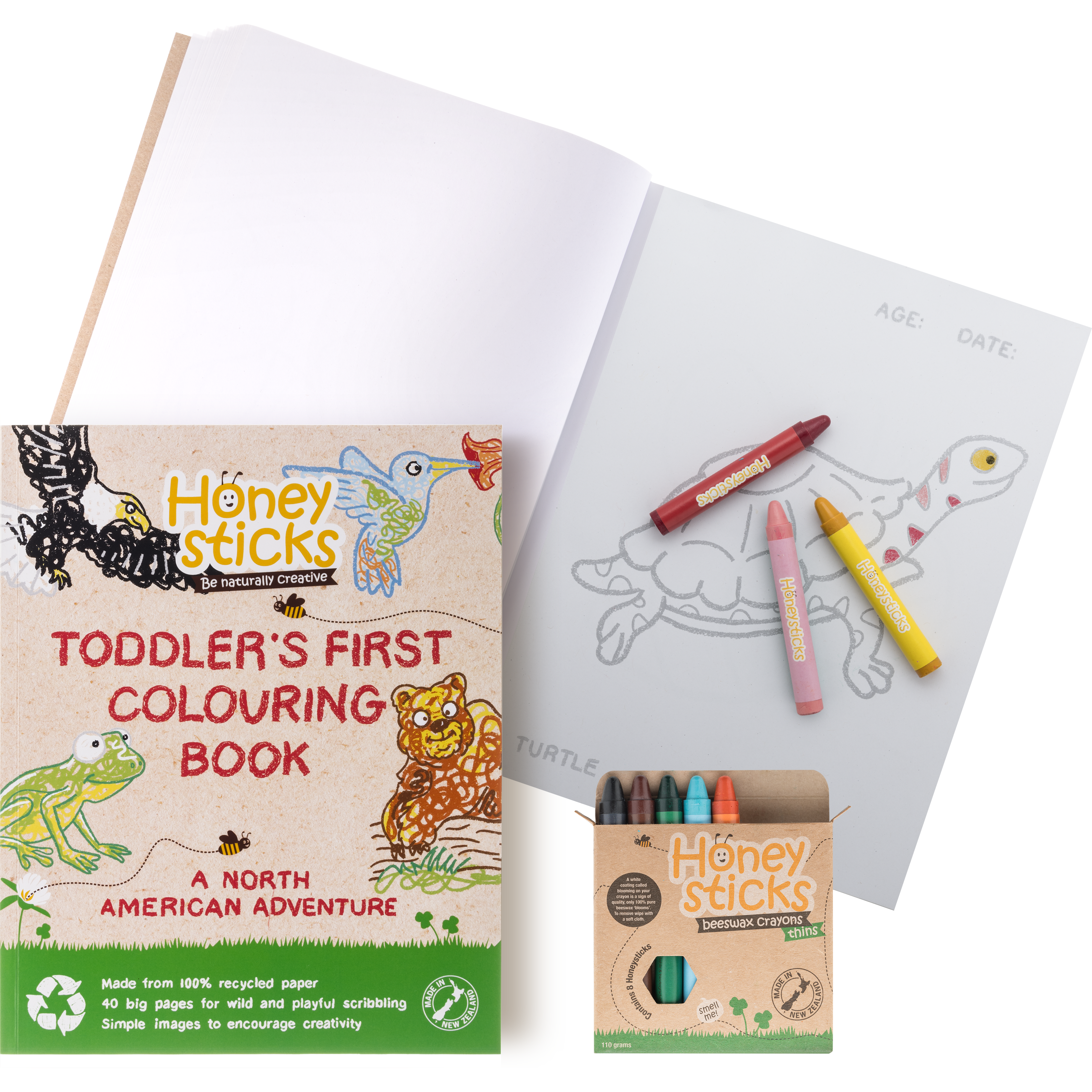 North American Book + Thins Coloring Set