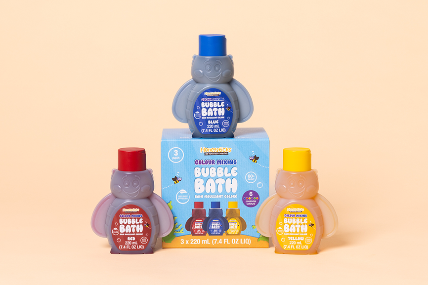 Honeysticks Color‑Mixing Bubble Bath (3‑Pack, 200 ml each)