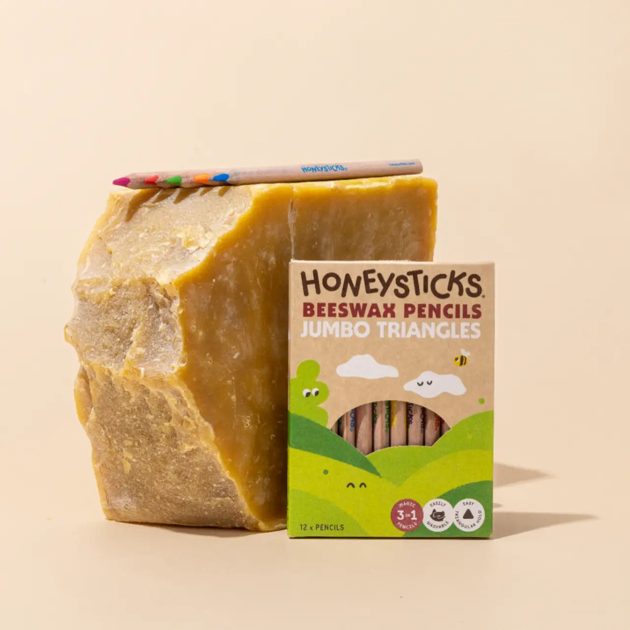 Magic 3-in-1 Beeswax Pencils Jumbo Triangles 12pk